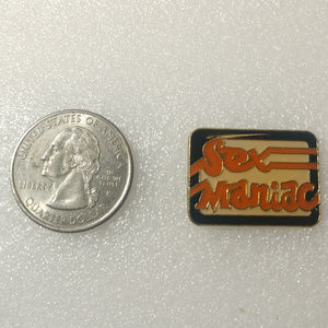 Vintage 1980s Sex Maniac Enamel Pin